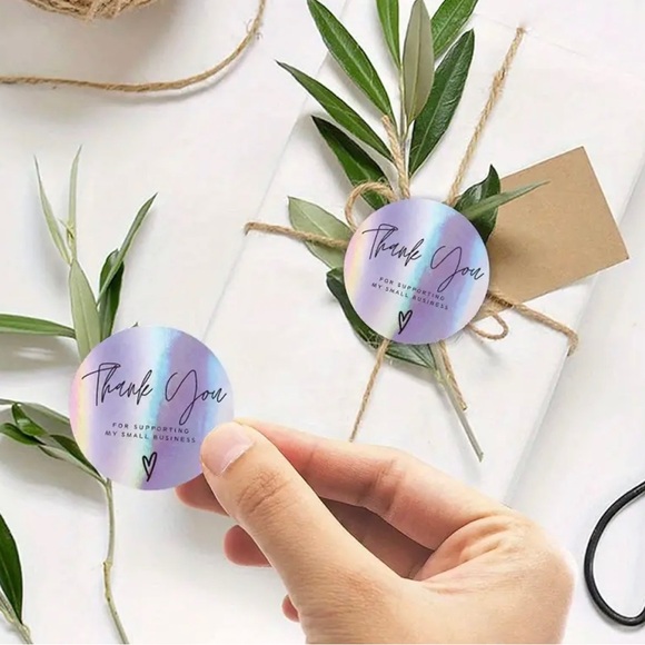 50 pcs Rainbow Laser Thank You for Buying Decorative Self-Adhesive Stickers - Picture 5 of 5